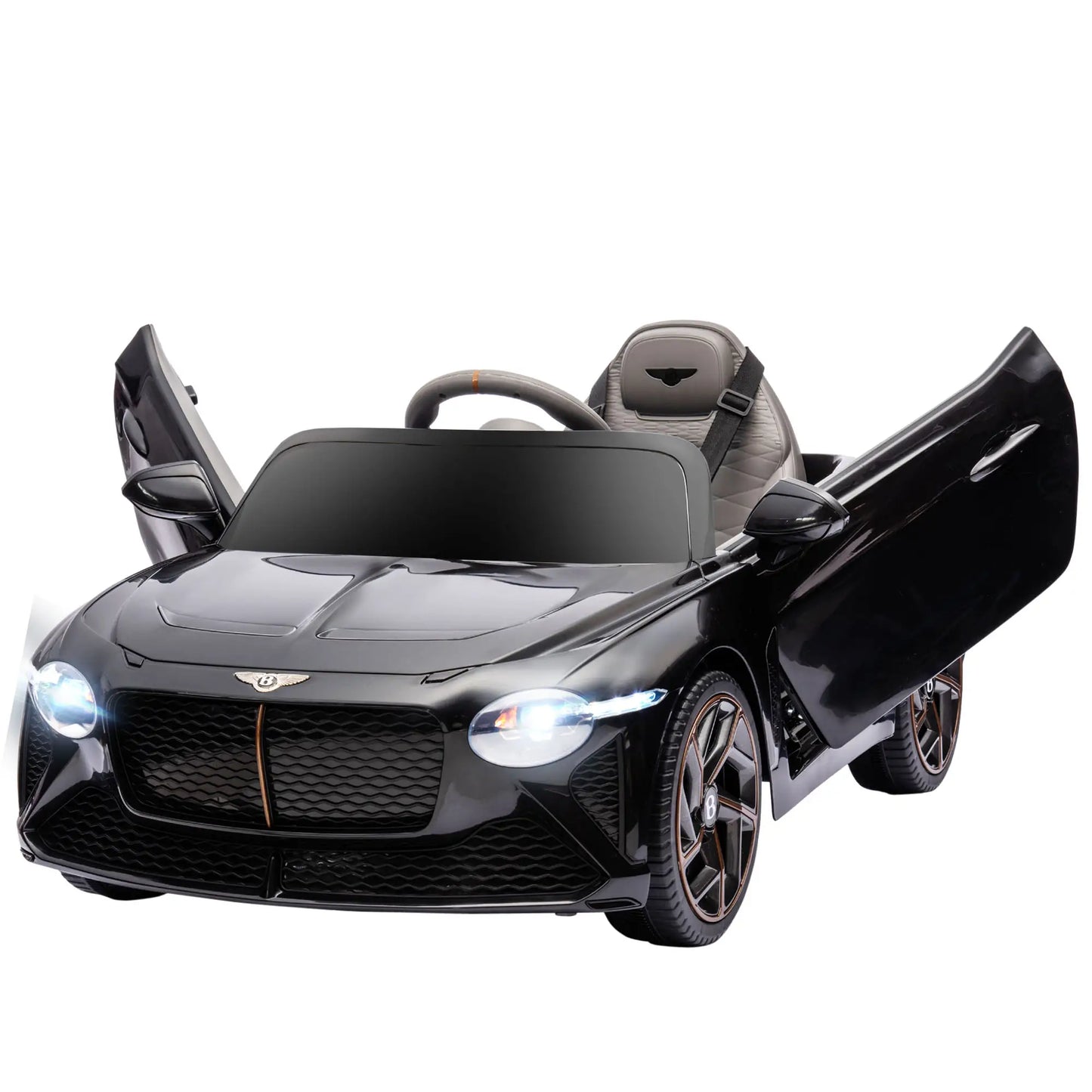 Bentley Bacalar Licensed 12V Kids Electric Car, with Remote Control, Horn, Lights, Music, Suspension Wheels, Black