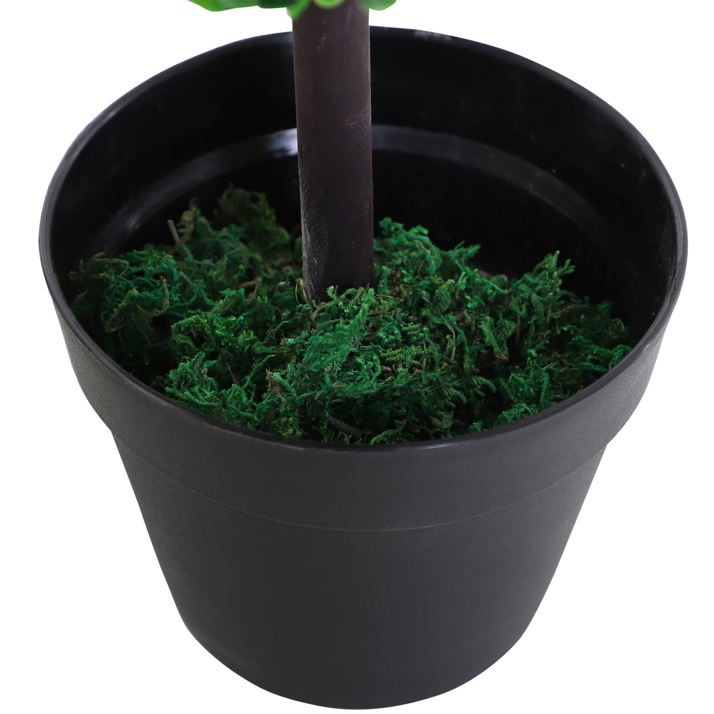 Outsunny Artificial Plants Honeysuckle Flower in Pot Fake Plants with Curved Boots for Indoor 15x15x150cm White