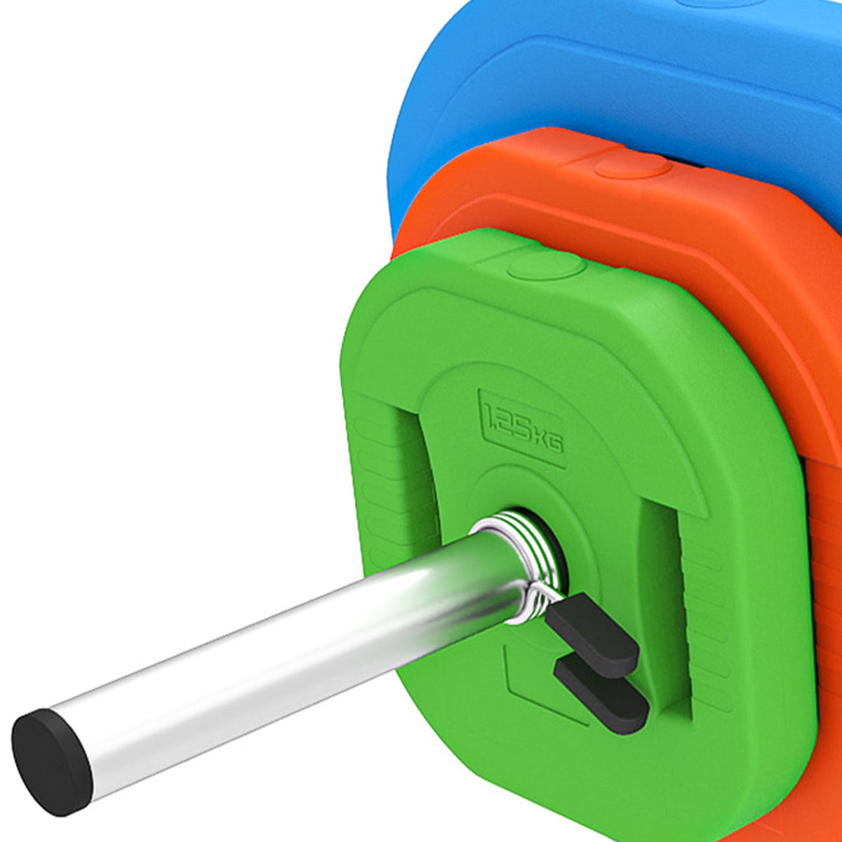 SPORTNOW 20 kg Adjustable Barbell Weights Set, Barbell Bar with Weight Plates, Non-slip Handle, Multicolour
