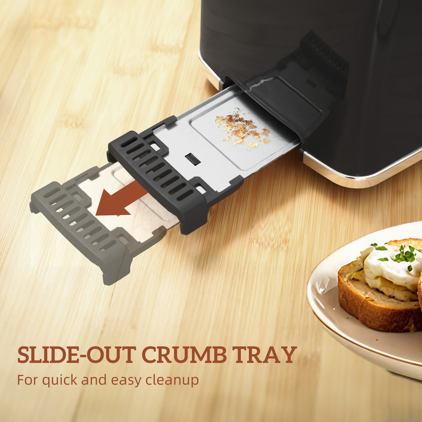 HOMCOM Touch Screen Kettle and Toaster Set - Black