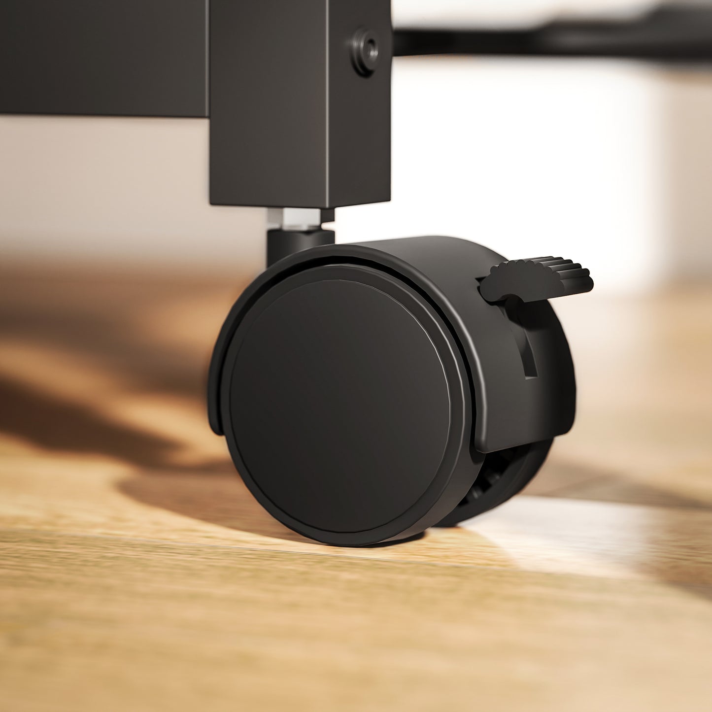 HOMCOM 4-Tier Printer Stand with Power Outlets and Wheels - Rustic Brown