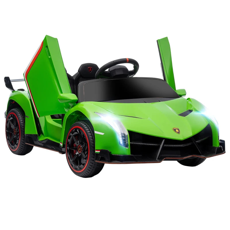 Lamborghini Veneno Licensed Electric Ride-On Car, with Remote, Music, Horn - Green