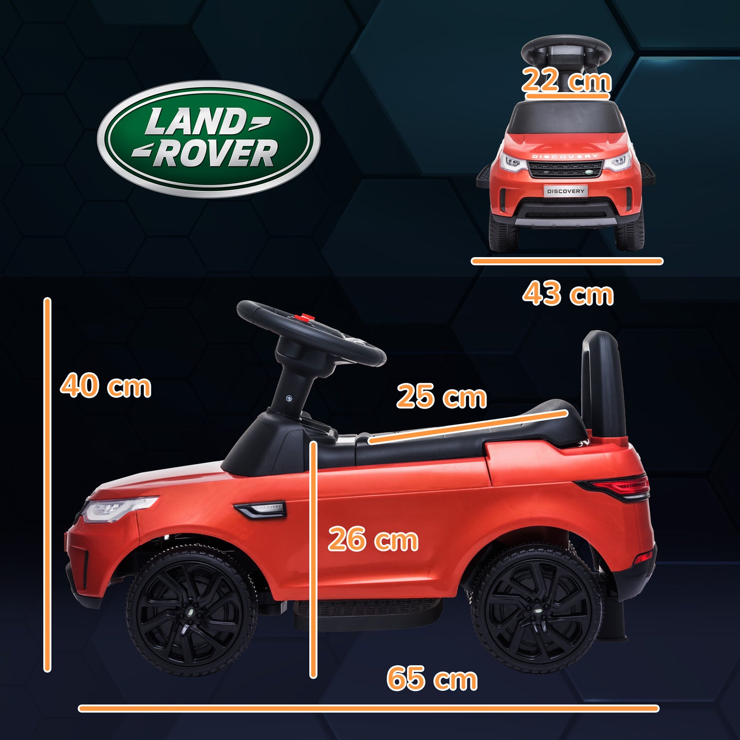 AIYAPLAY 2-in-1 Land Rover Licensed 6V Kids Electric Ride On Car, Sliding Car w/ Headlights, Music, for 18-60 Months, Red