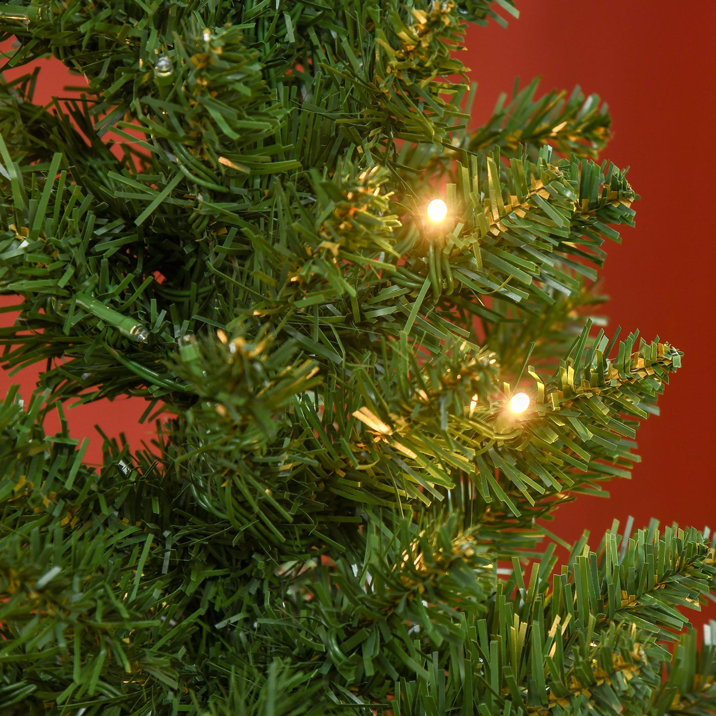 HOMCOM 4FT Christmas Tree Warm White LED Light Holiday Home Decoration, Green