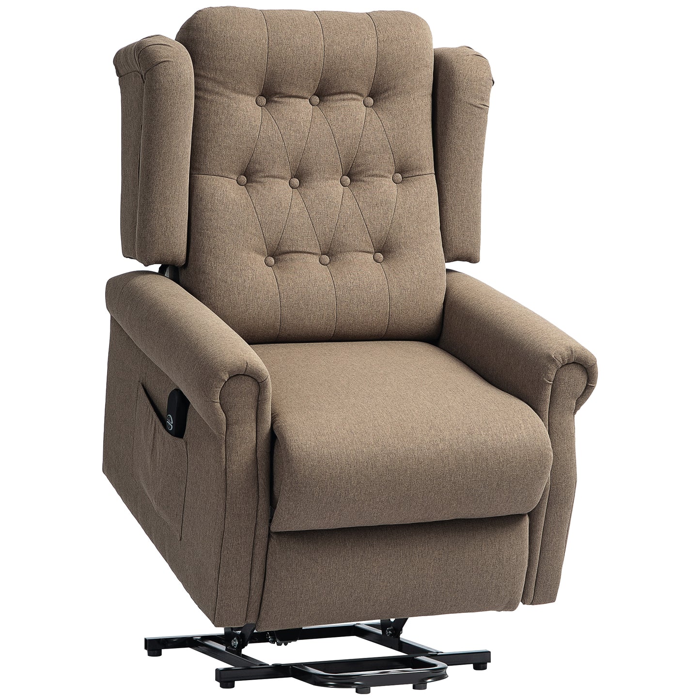 HOMCOM 45° Lifting Riser and Recliner Armchair - Dark Brown