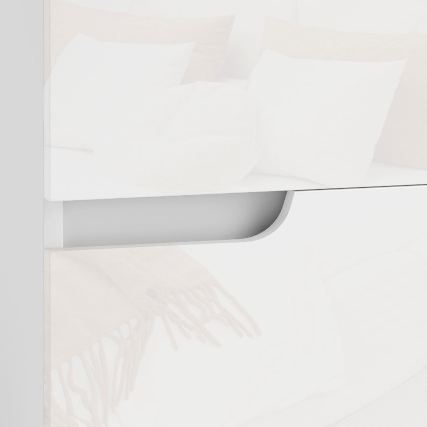 HOMCOM High Gloss Bedside Table Set of 2 - White