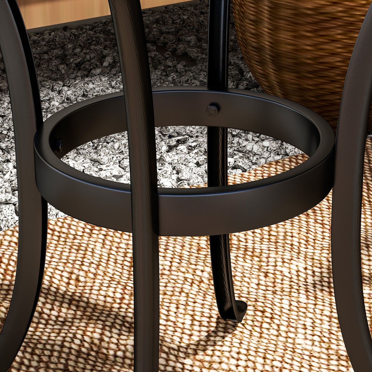 Outsunny Outdoor Garden Table, Cast Aluminium Patio End Table with Anti-slip Foot Pads for Garden, Patio, Balcony, 60 x 52.5cm, Black