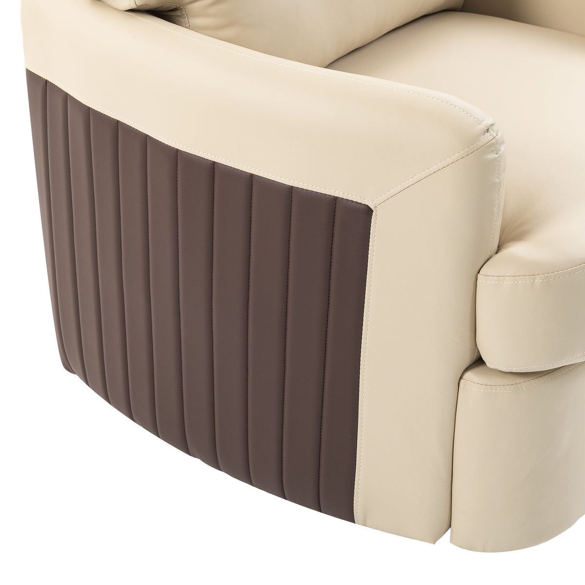 HOMCOM 360° Swivel Accent Chair, Modern Armchair with Thick Cushion, PU Leather Upholstered, Cream White