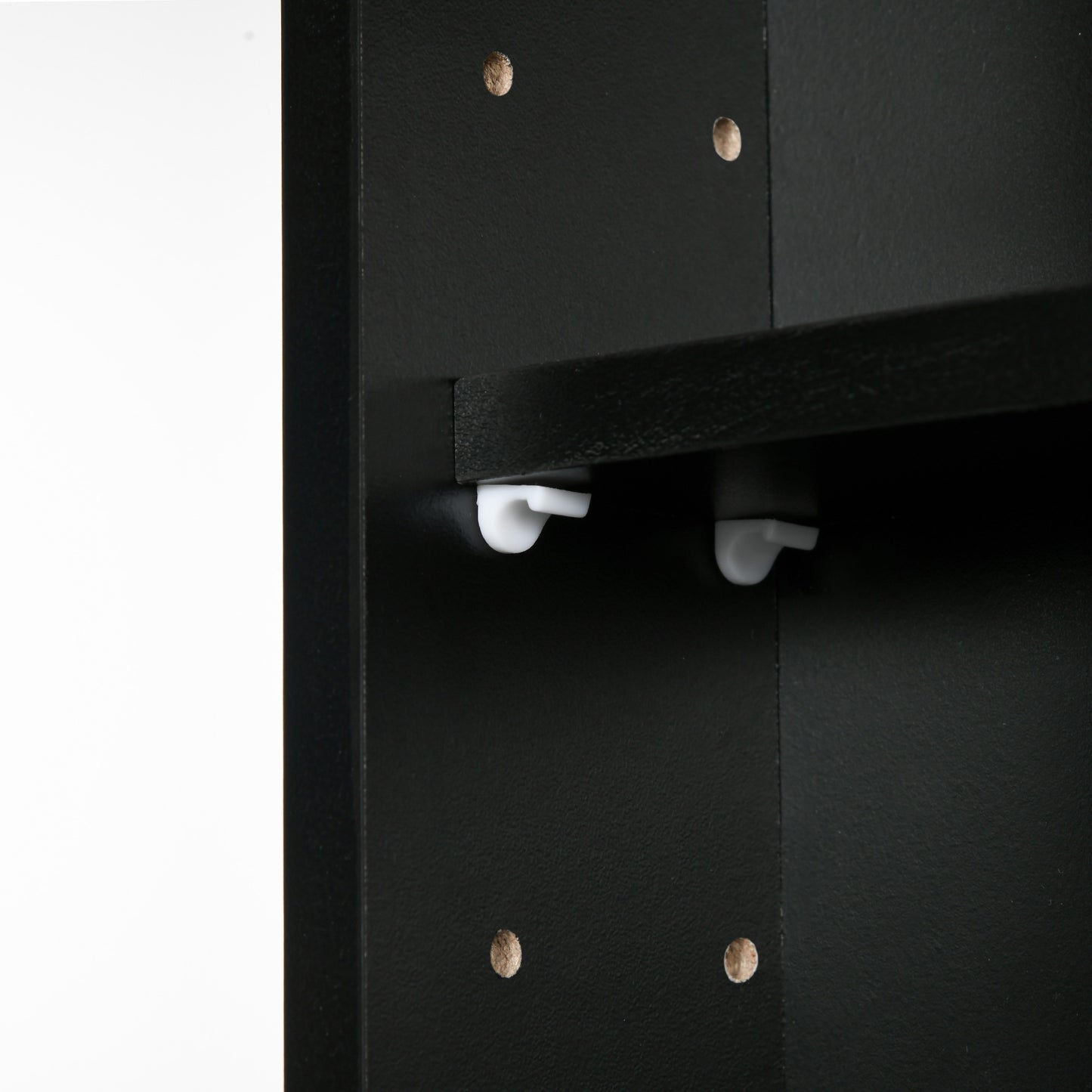 HOMCOM 5-Tier Wall Display Shelf Unit Cabinet w/ 4 Adjustable Shelves Glass Doors Home Office Ornaments 60x80cm Black