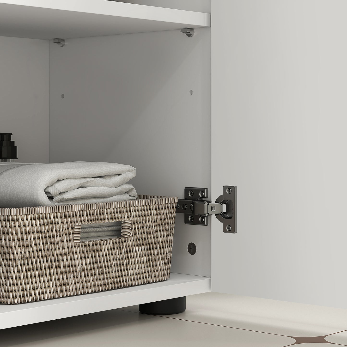 kleankin Under Sink Cabinet with Shelf - White