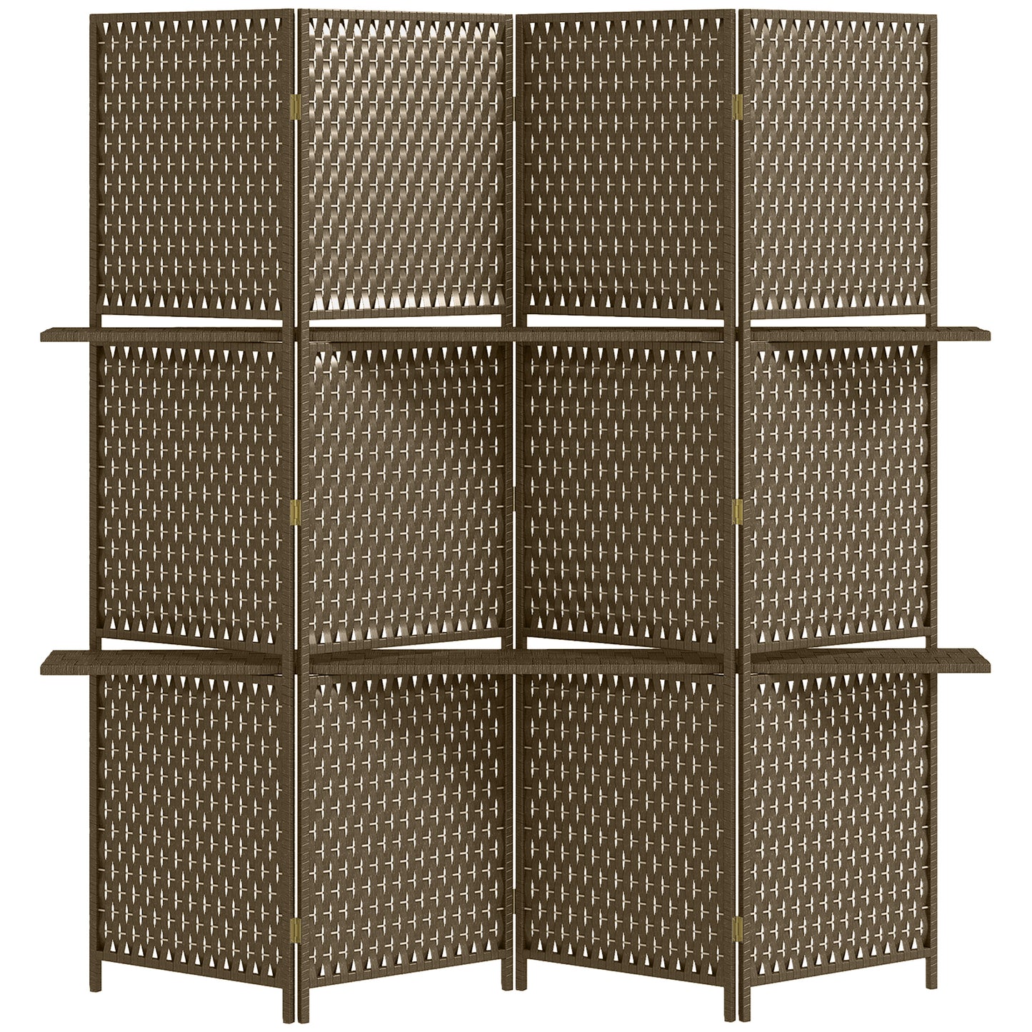 HOMCOM Wave Fibre Freestanding Folding Privacy Screen Panels, Room Divider, Grey