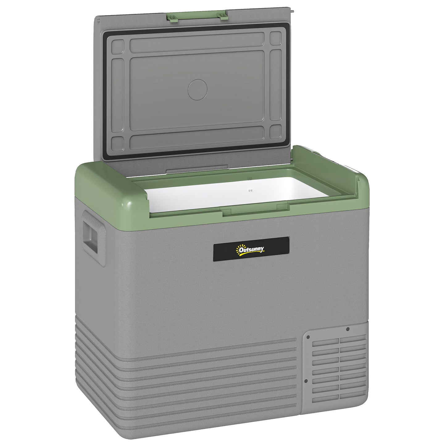 Outsunny 50L Portable Car Refrigerator - Light Green and Grey