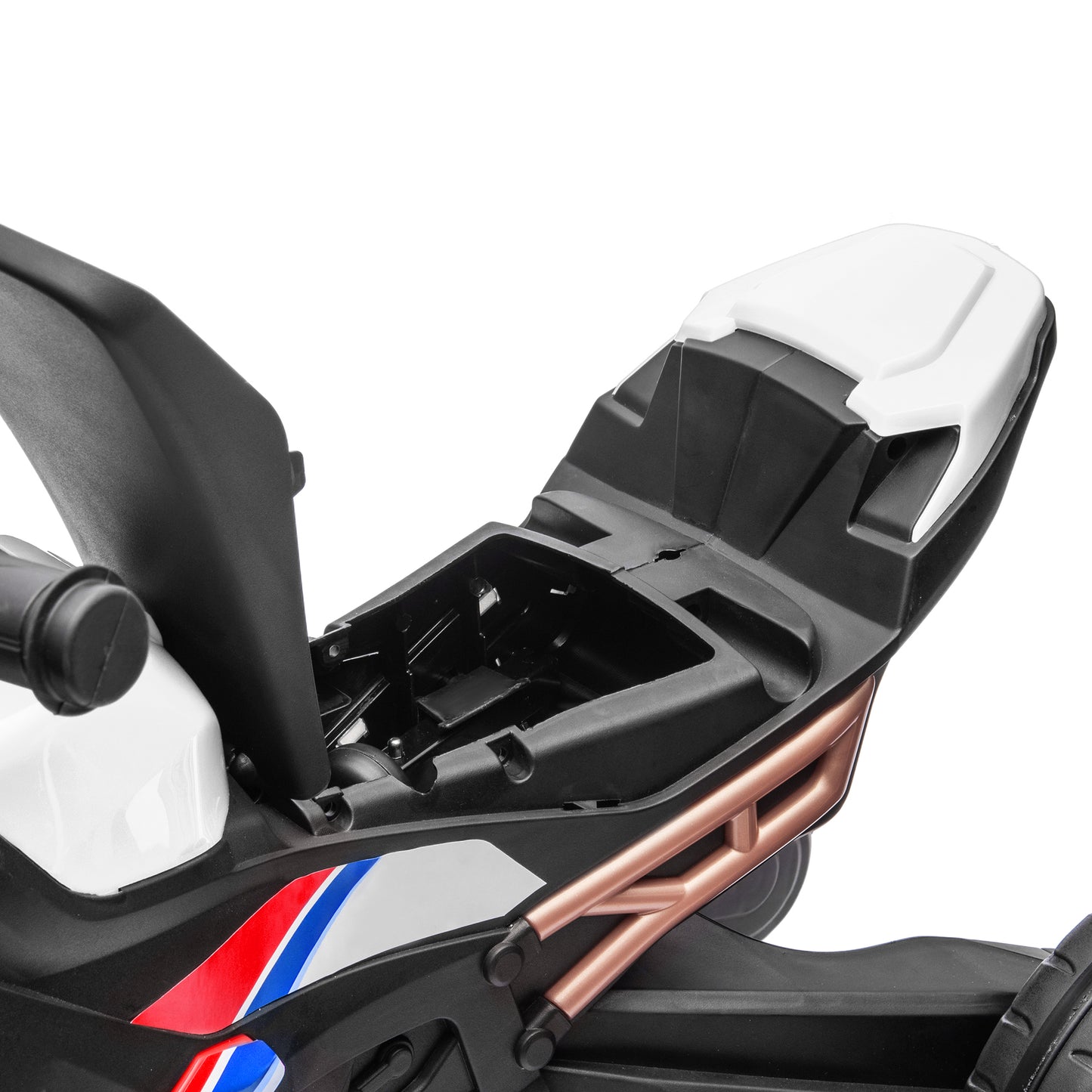AIYAPLAY Motorcycle Design, 3 in 1 Toddler Trike, Sliding Car, Balance Bike with toy safety light, Music, Horn, White