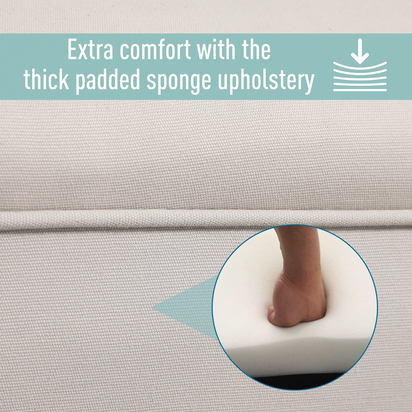 HOMCOM Small-sized Bed End Side Chaise Lounge Sofa Window Seat Arm Bench Wooden Leg Fabric Cover (Grey)