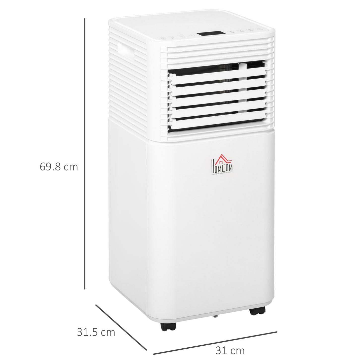 HOMCOM 9000 BTU Portable Air Conditioner for Cooling Dehumidifier Fan, Air Conditioning Unit for Room up to 28m², with Remote, 24H Timer, Window Mount Kit, R290, A Energy Efficiency, 1122W