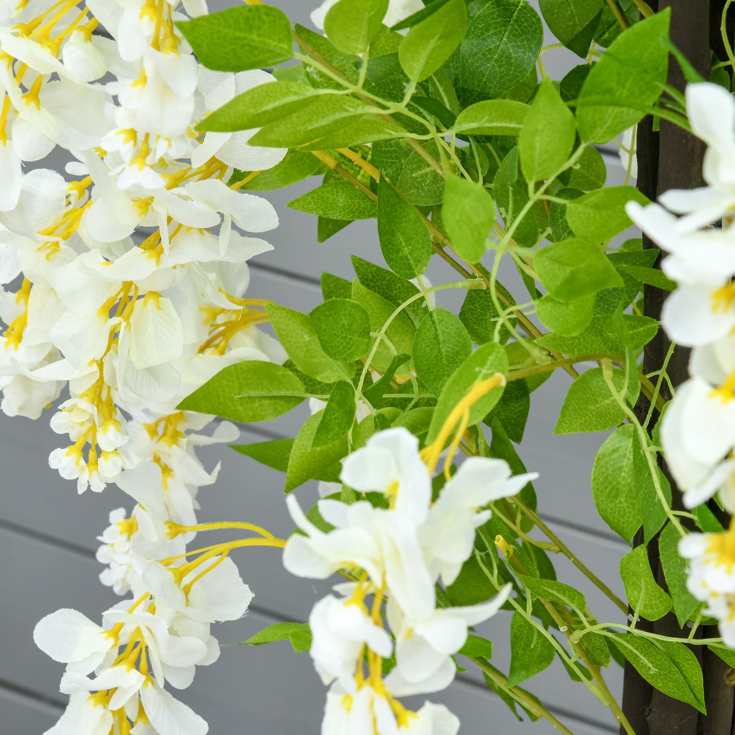 HOMCOM Artificial Realistic White Wisteria Tree Faux Decorative Plant in Nursery Pot for Indoor Décor, 160cm