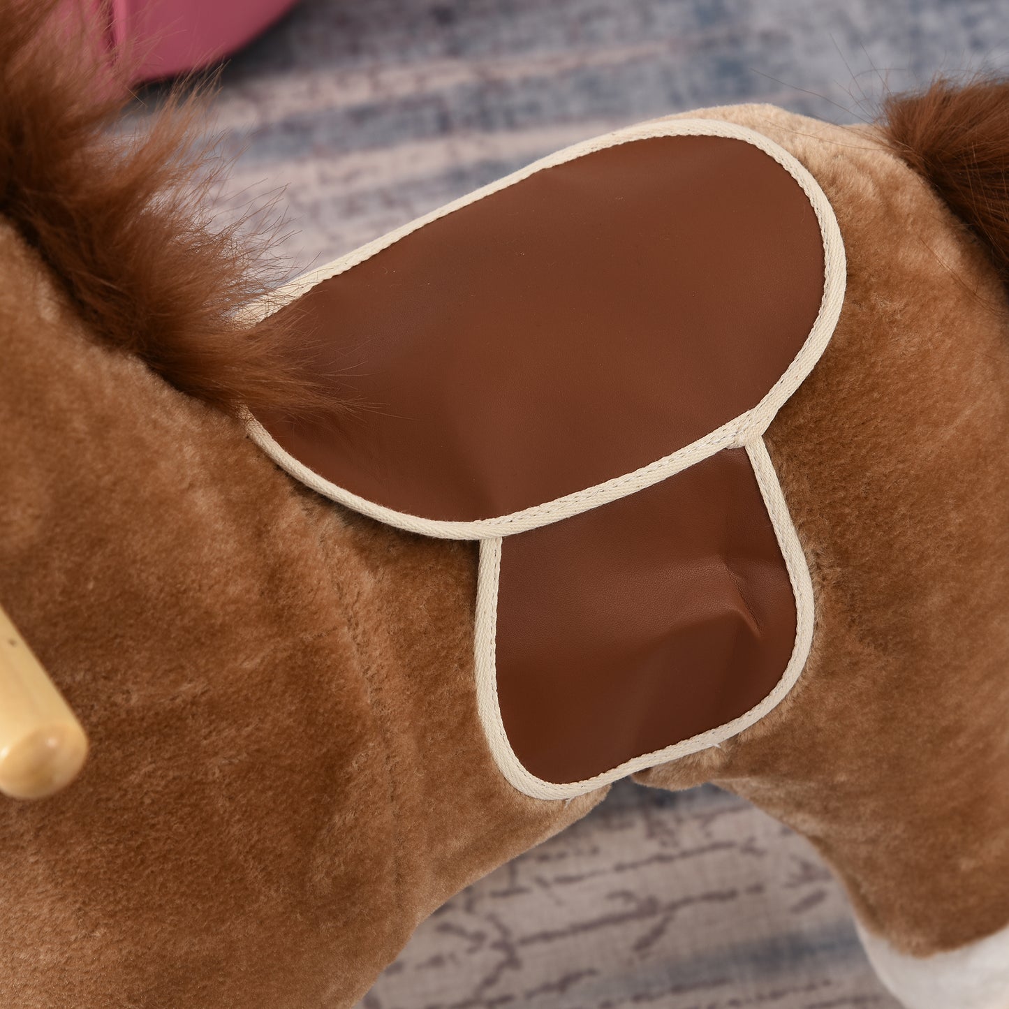 HOMCOM Kids Classic Rocking Horse, with Moving Mouth, Neighing Sounds, Brown