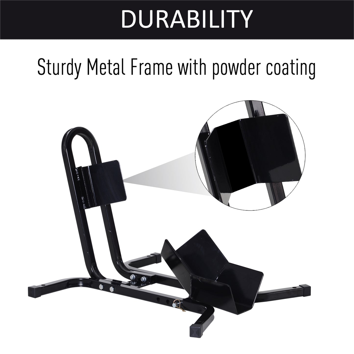 HOMCOM Metal Motorcycle Motorbike Wheel Chock Locking Stand System 17", 19", 21"/43, 48, 51 cm Front Wheels Steel Adjustable Fixing Tyre Holder Support