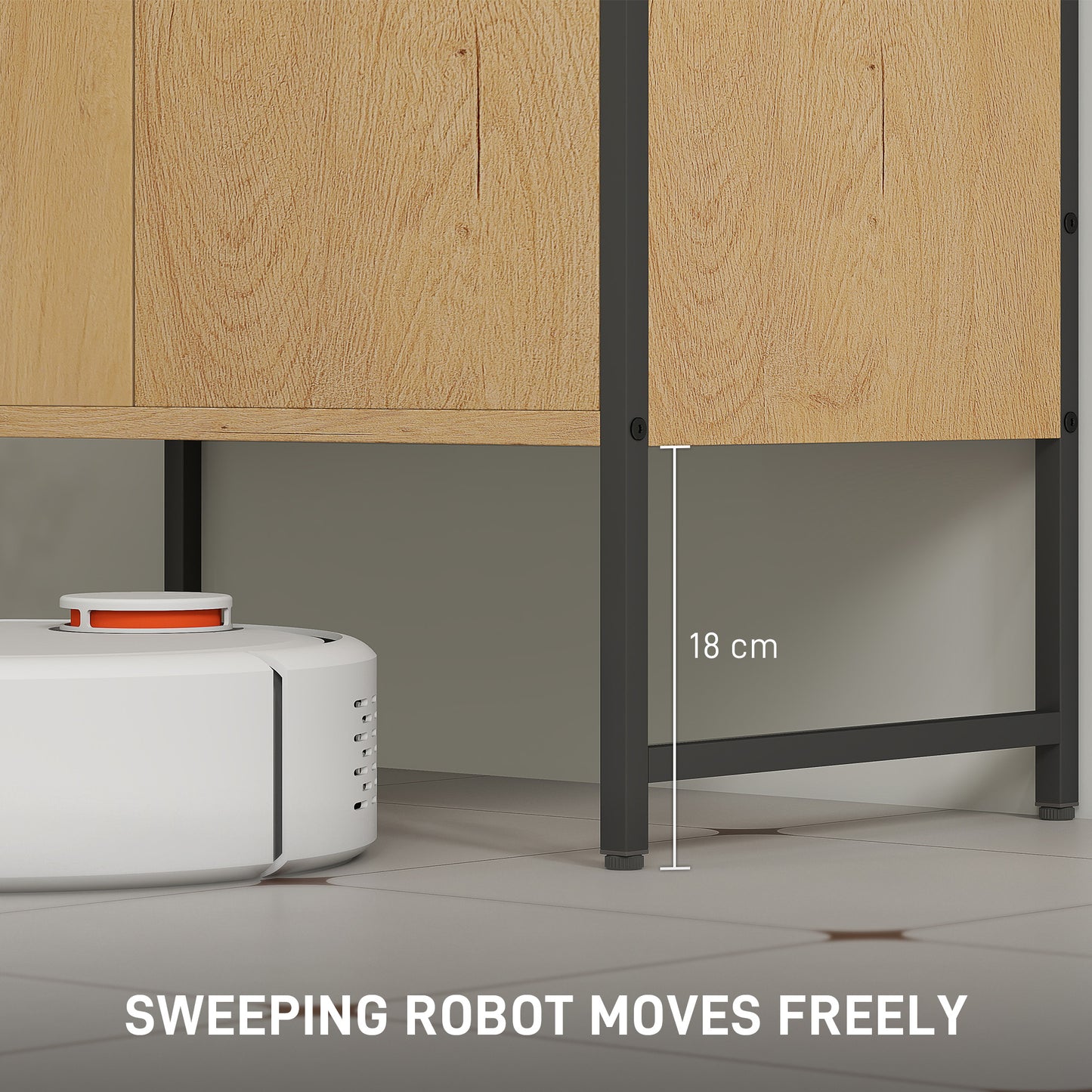 HOMCOM Bathroom Vanity Unit, Under Sink Storage Cabinet with Soft-Close Doors for Basin without or with Pedestal, Natural