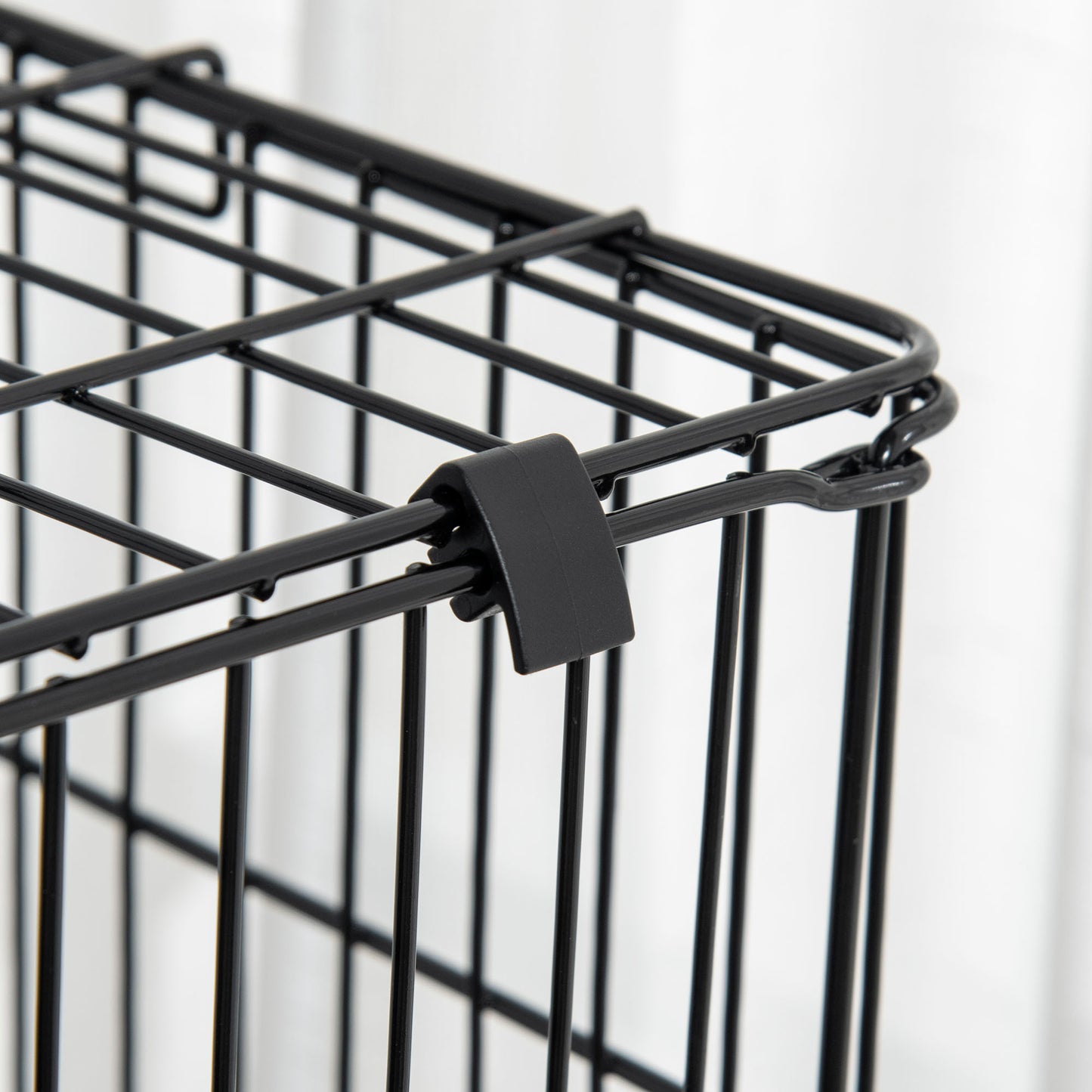 PawHut Four-Tier Small Animal Cage, for Bunnies, Ferrets, Chinchillas w/ Wheels, Tray - Black