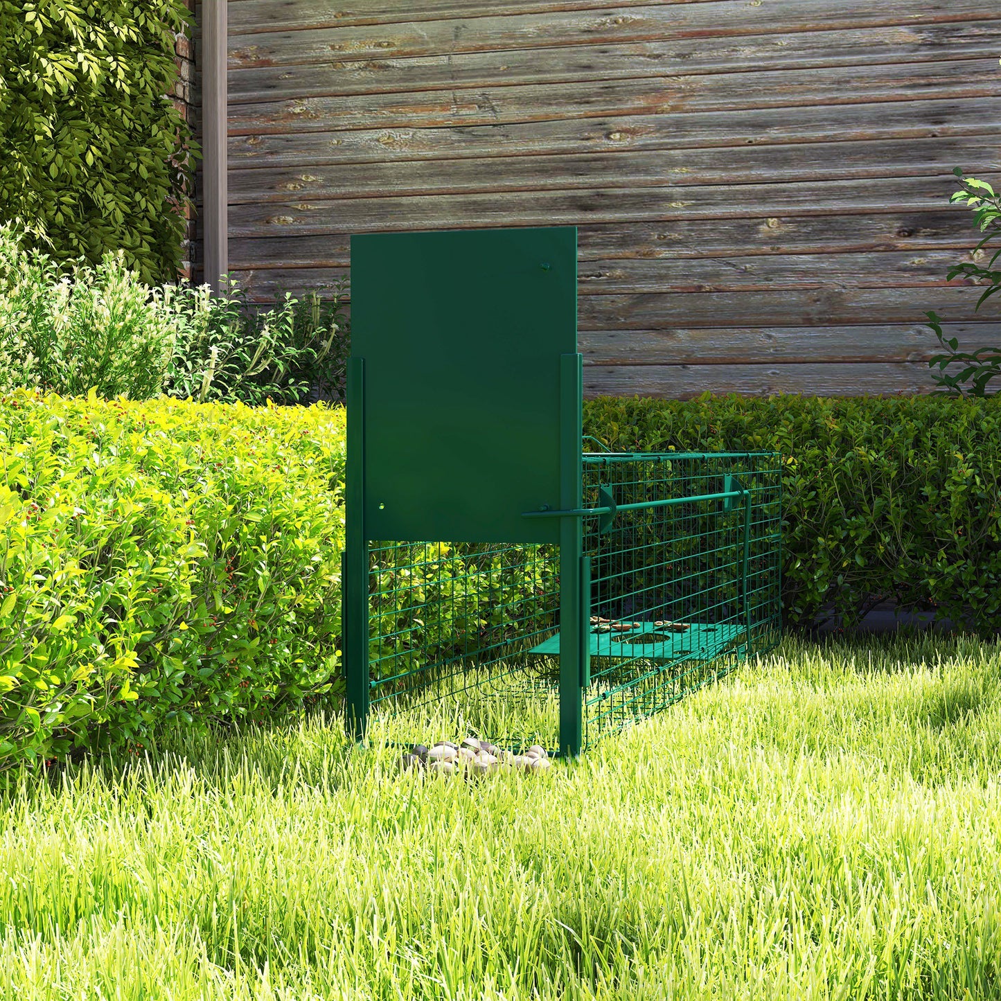 Outsunny Metal Rat Trap with Single Door, for Small Animals, Dark Green