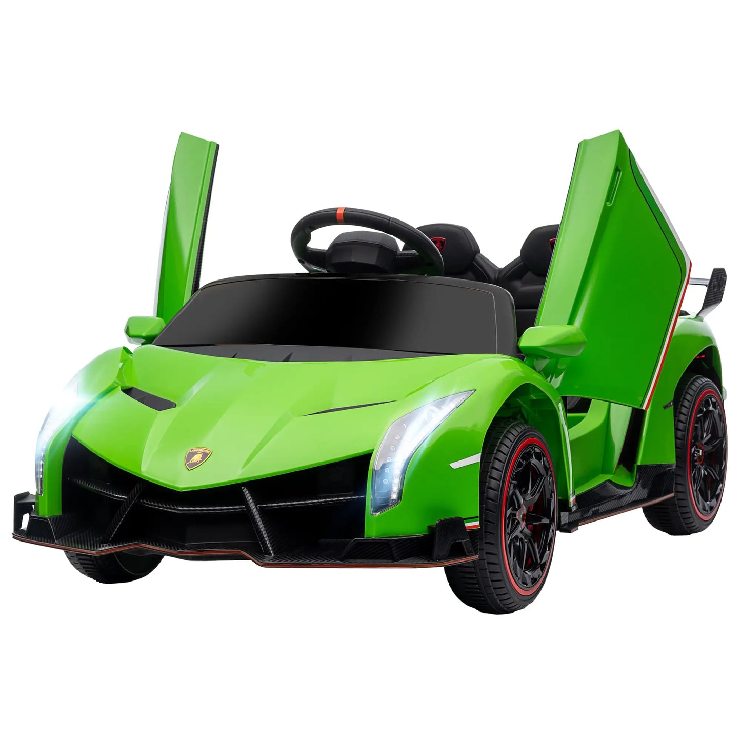 Lamborghini Veneno Licensed Electric Ride-On Car, with Remote, Music, Horn - Green