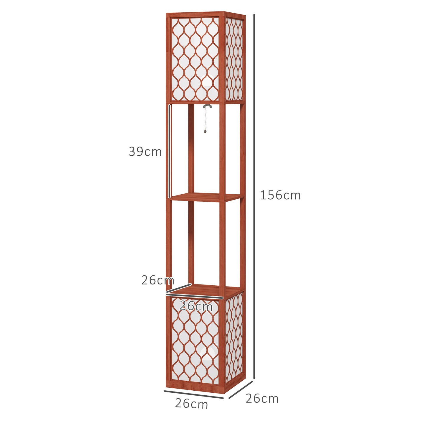 HOMCOM Duo Light Floor Shelves - Brown