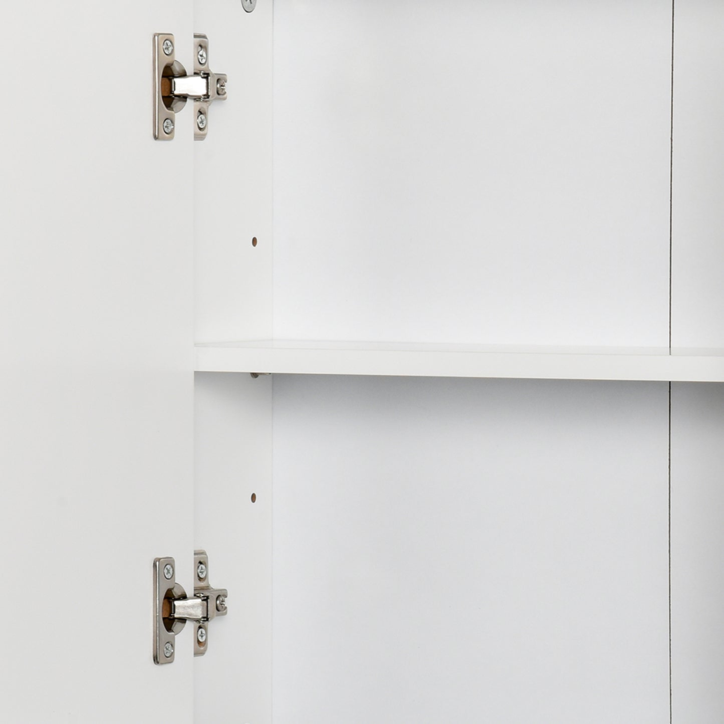 HOMCOM Bathroom Mirror Cabinet Wall Mounted Storage Shelf Bathroom Cupboard Double Door, White