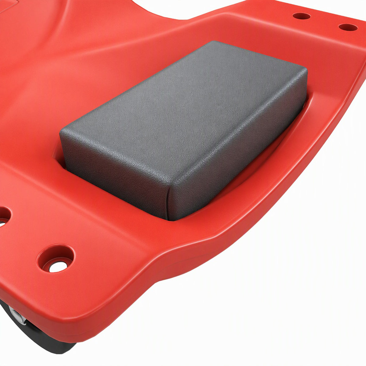 HOMCOM Low Profile Rolling Shop Creeper, Padded Headrest, Dual Tool Trays, 6 Swivel Casters, 150 kg, Red