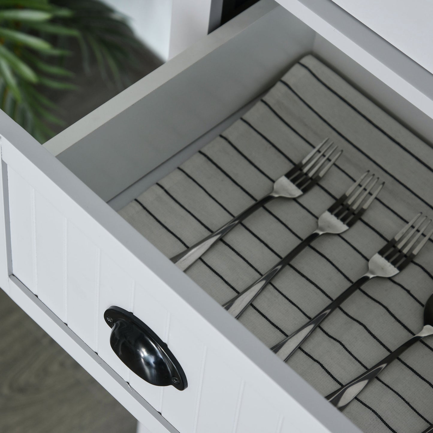 HOMCOM Grey Kitchen Cabinet Painted Kitchen Cupboards with 3 Adjustable Shelves