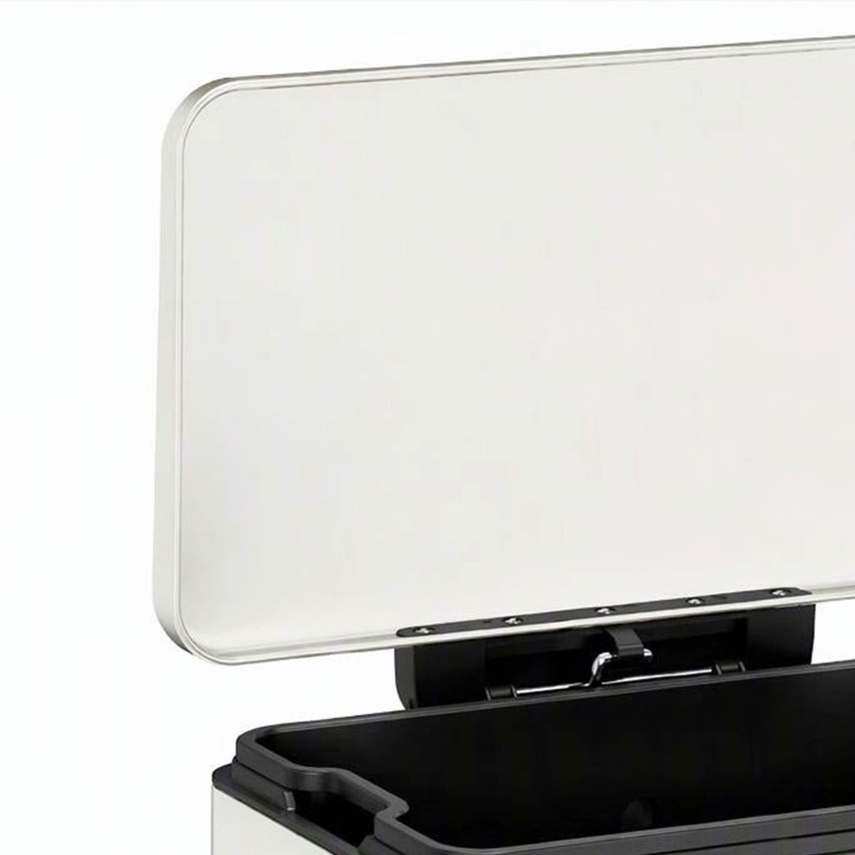 HOMCOM 50L Kitchen Bin, Pedal Bin with Soft-Close and Stay-Open Lid, Removable Inner Bucket, Cream White