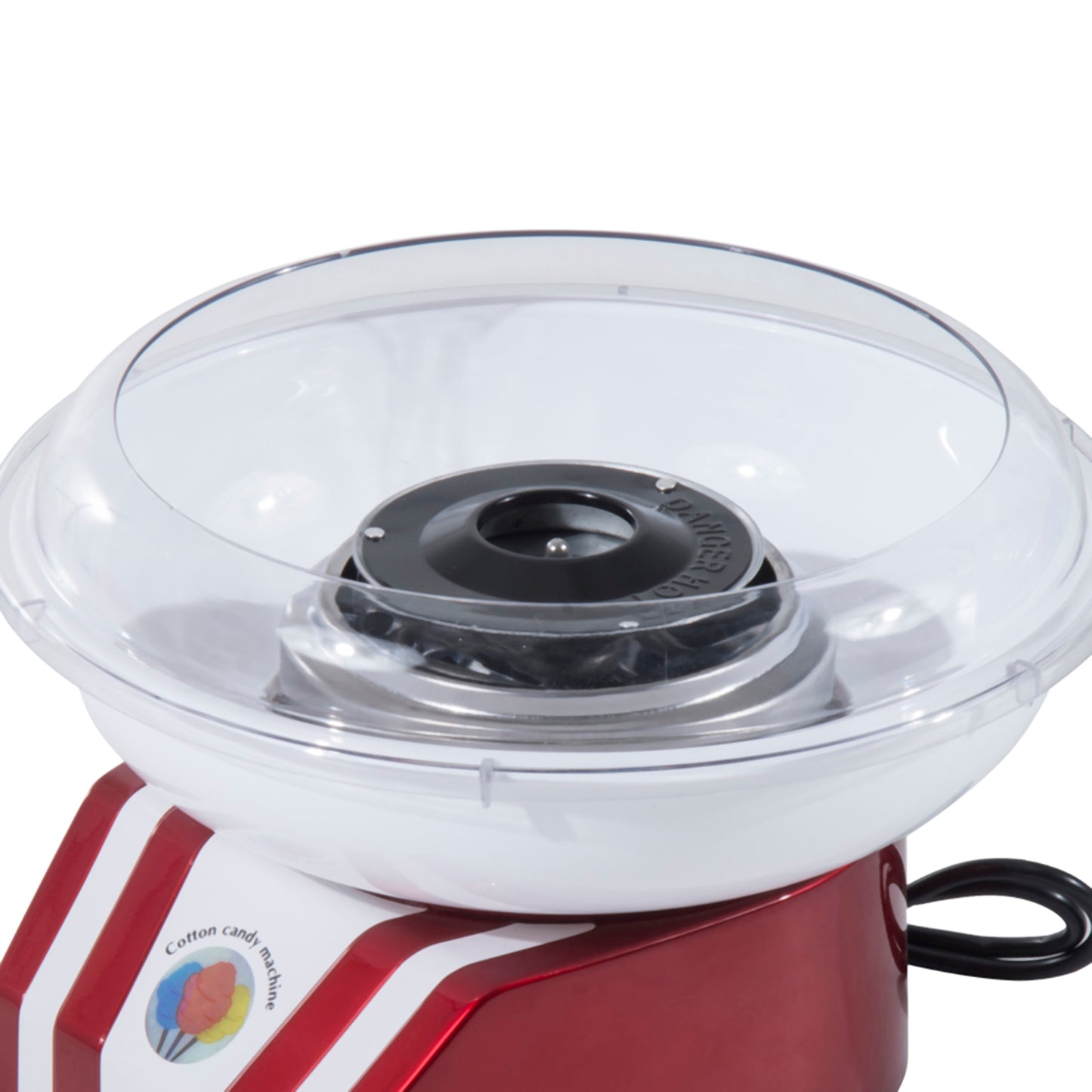 HOMCOM Candy Floss Machine for Kids & Adults, 550W Retro Cotton Maker for Sugar or Candies, Including 10 Candyfloss Sticks, Non-Slip Base, Red & White