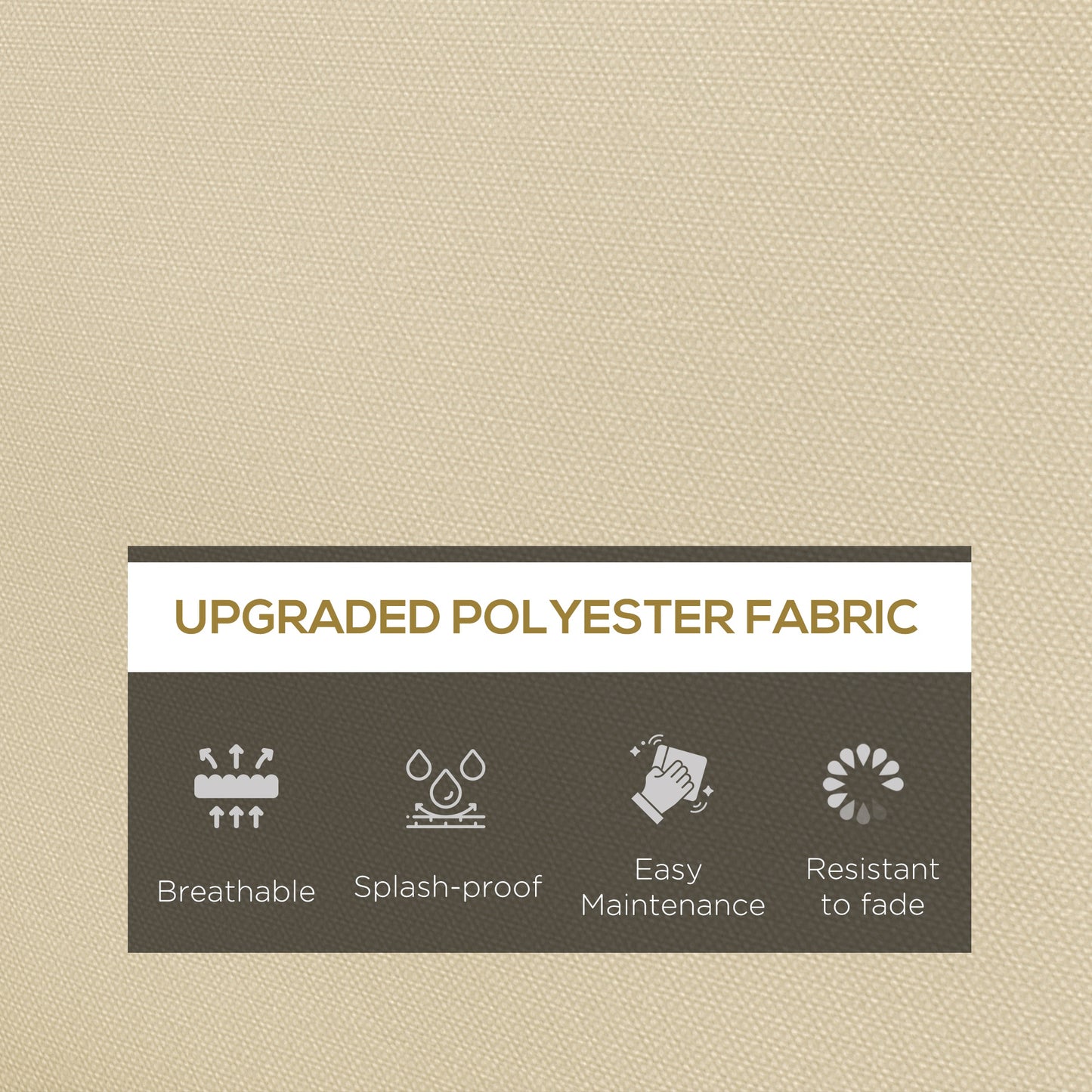 Outsunny 2 Seater Back and Seat Cushion Pillows Replacement, Patio Chair Cushions Set for Indoor Outdoor, Beige