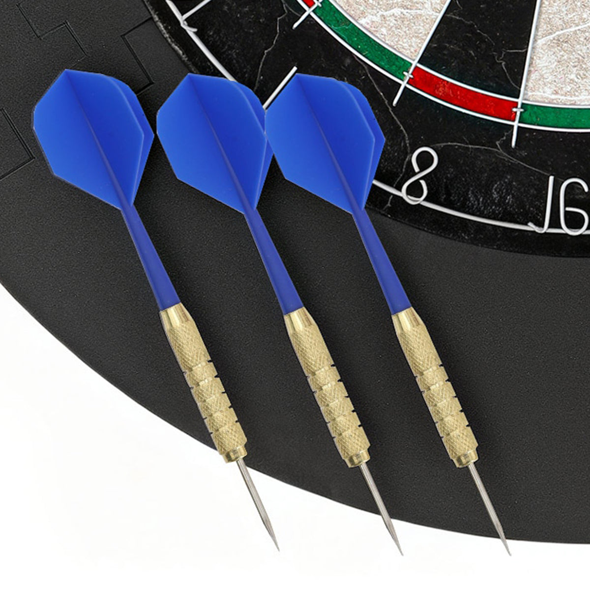 SPORTNOW Professional Bristle Dartboard Set with EVA Surround Ring, 6 Steel Tip Darts, Black