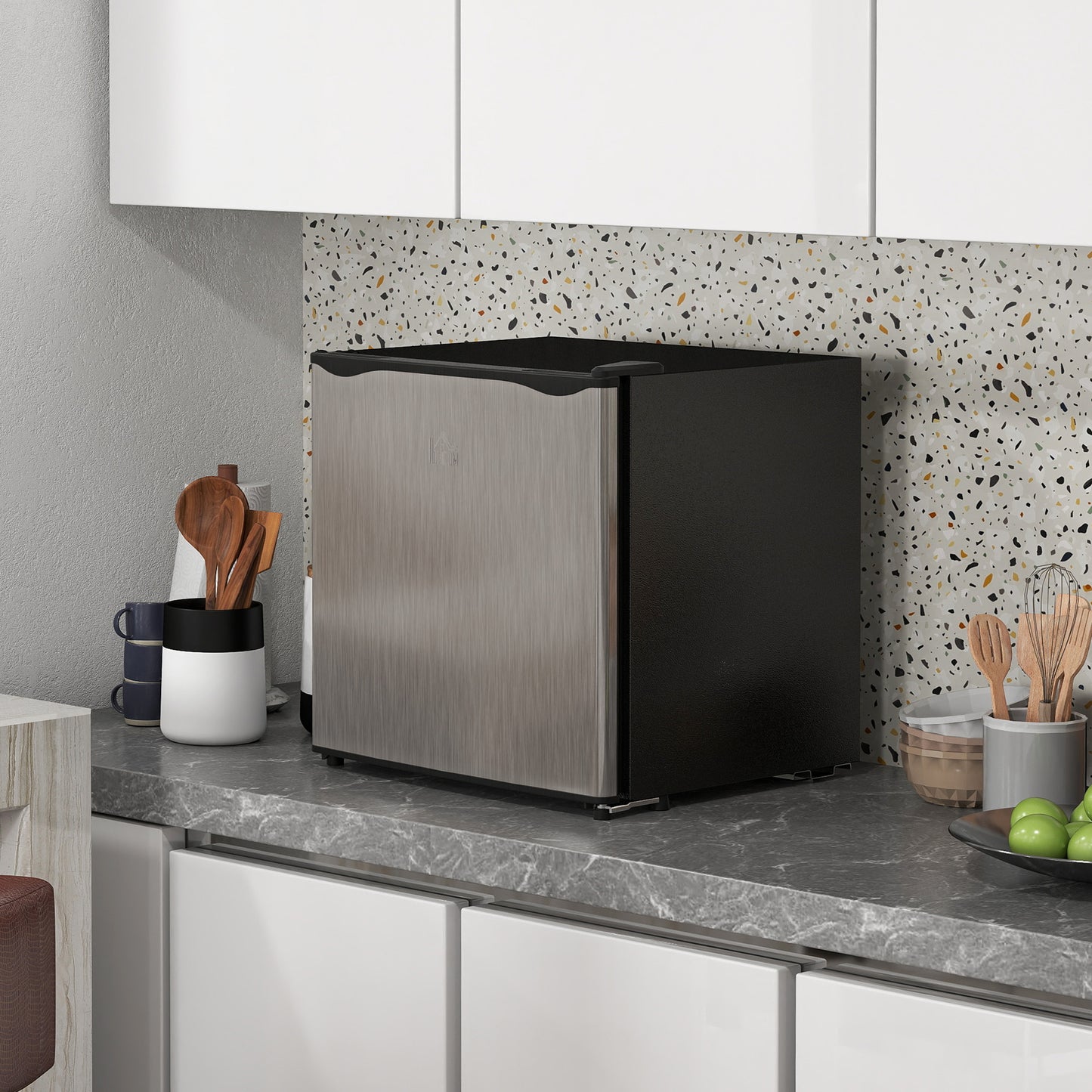 HOMCOM 35L Mini Freezer, -24 to -14 Temperature - Silver Tone