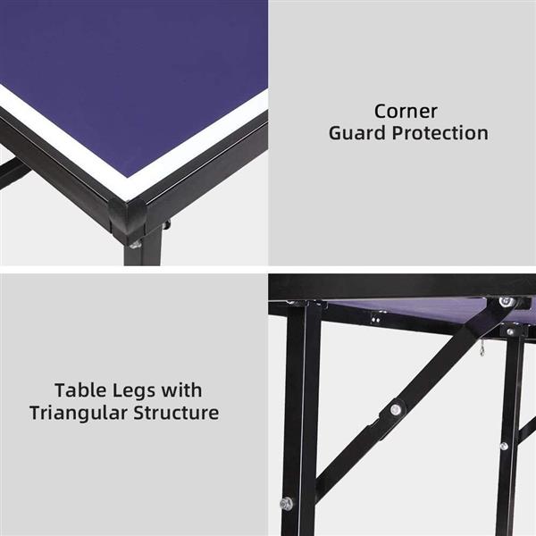 Children's Table Tennis Table (183*91.5*76.5cm) Purple Blue