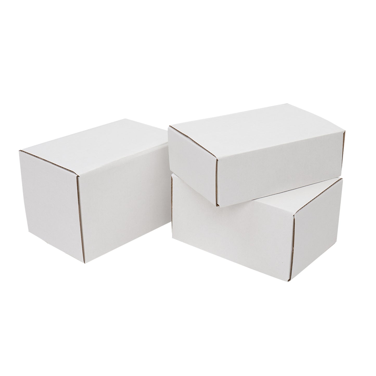 50 Corrugated Paper Boxes 6x4x3"(15.2*10*7.6cm) White Outside and Yellow Inside