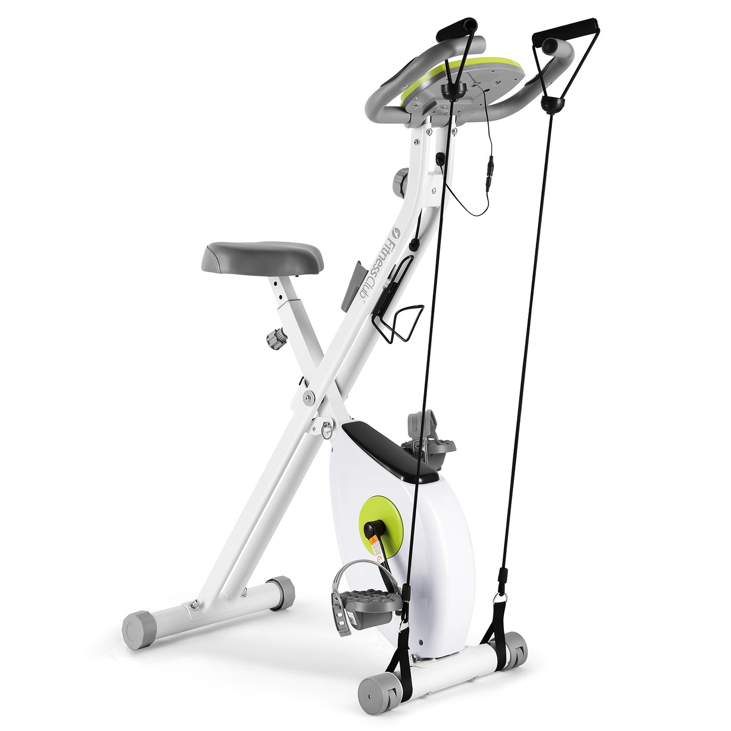 FitnessClub Exercise Bike with Resistance Bands and LCD Monitor