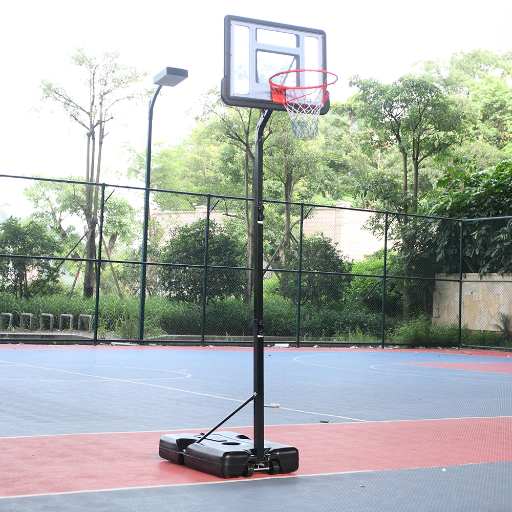 Portable Removable Basketball System Basketball Hoop Teenager PVC Transparent Backboard with Adjustable Height 7ft - 8.5ft - LiamsBargains.co.uk