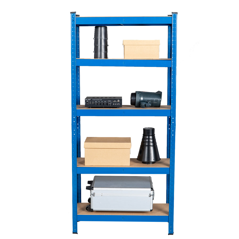 Garage Shed 5 Tier Racking Storage Shelving Units Boltless Heavy Duty Shelves - Blue