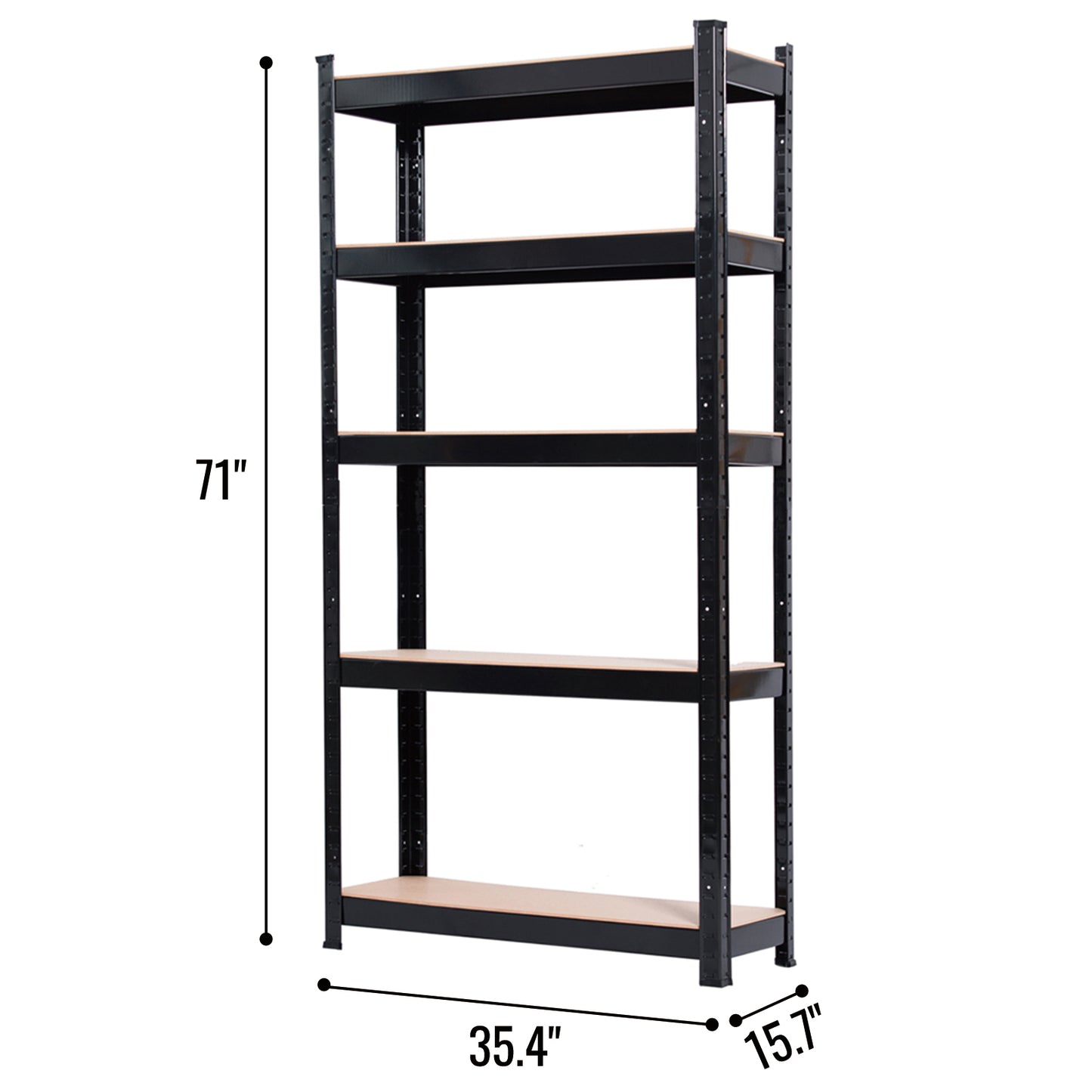 Heavy Duty Black Metal Garage Shelving Unit Shed Storage Shelves Boltless Shelf Rack