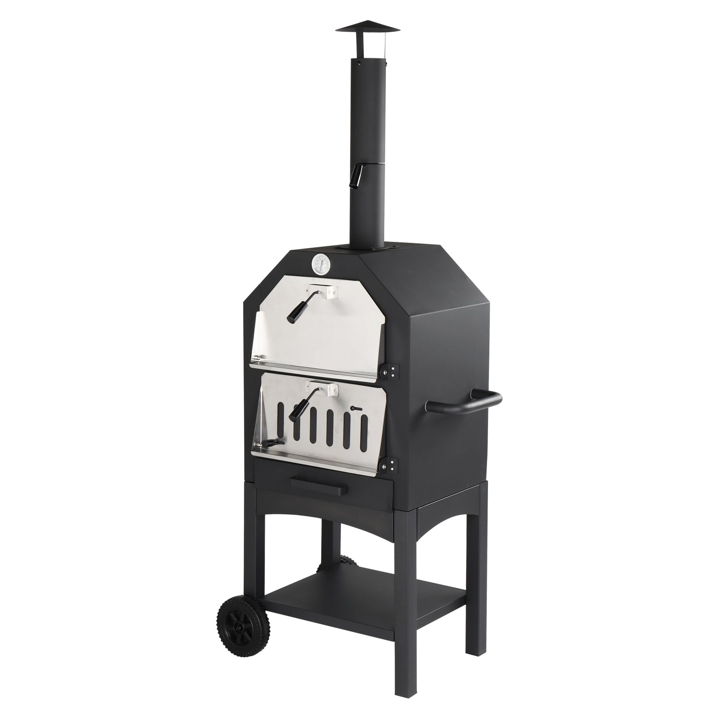 Outdoor Wood Fired Pizza Oven with Pizza Stone, Pizza Peel, Grill Rack,  for Backyard and Camping