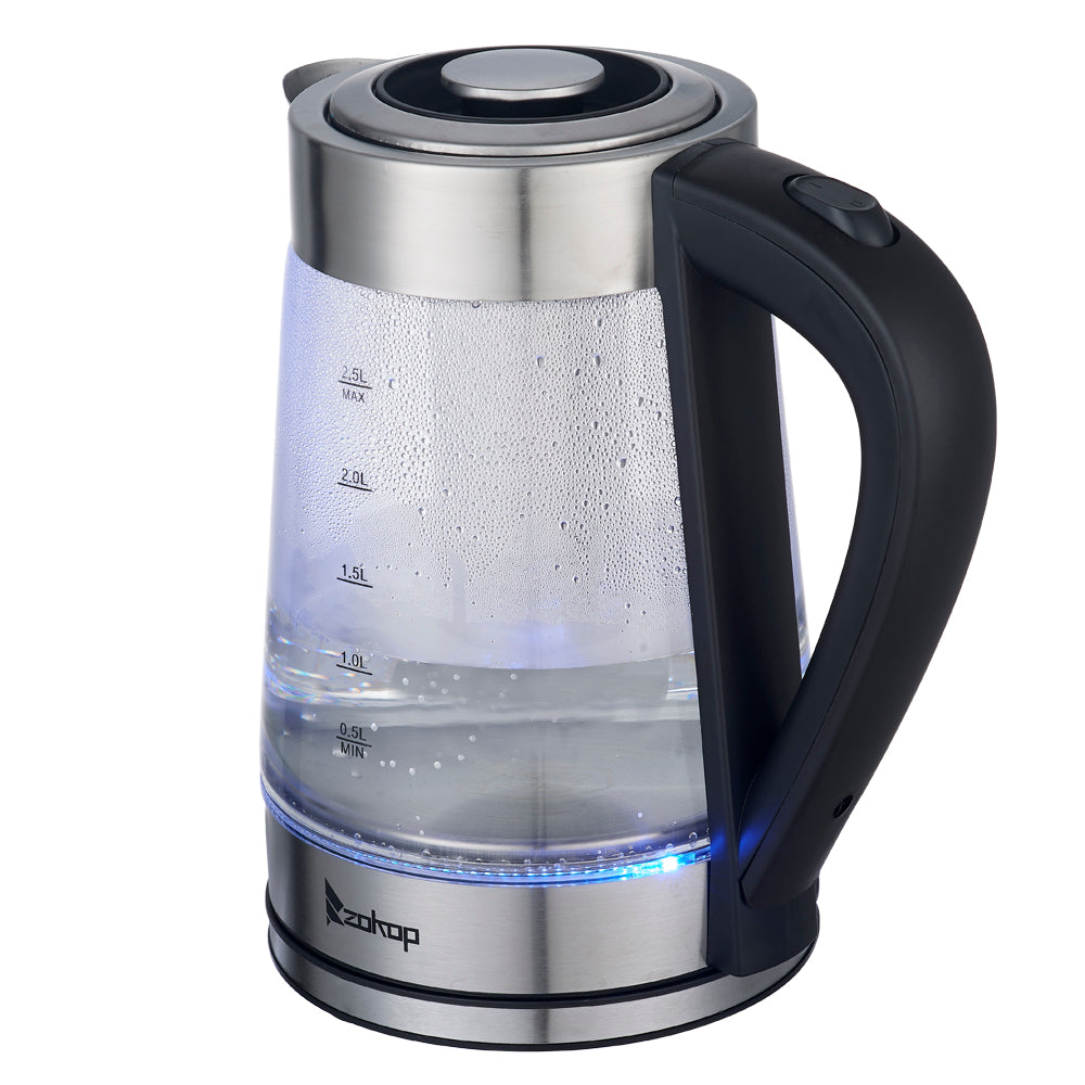 ZOKOP HD-250 220V 2000W 2L Blue Glass Electric Kettle