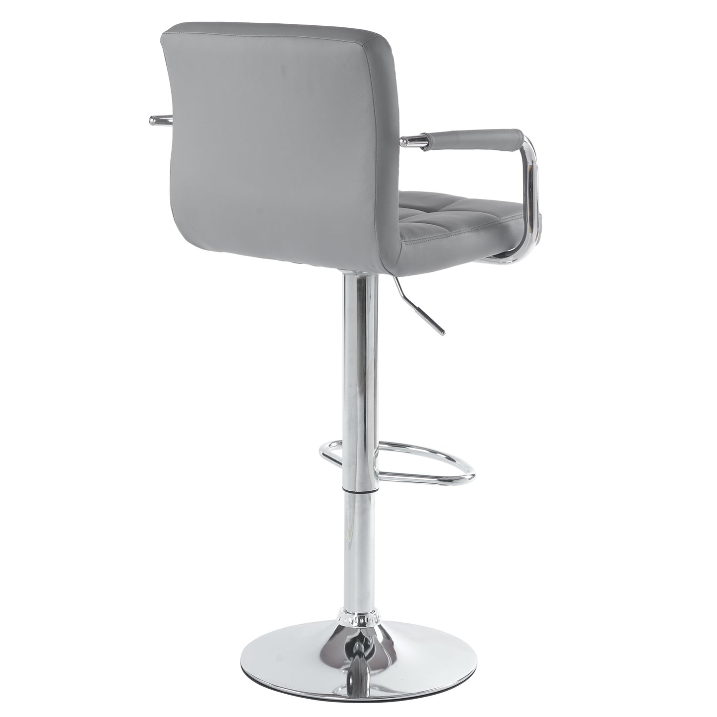 2pcs 60-80cm 6 Checks Round Cushion No Armrest Bar Stool Gray