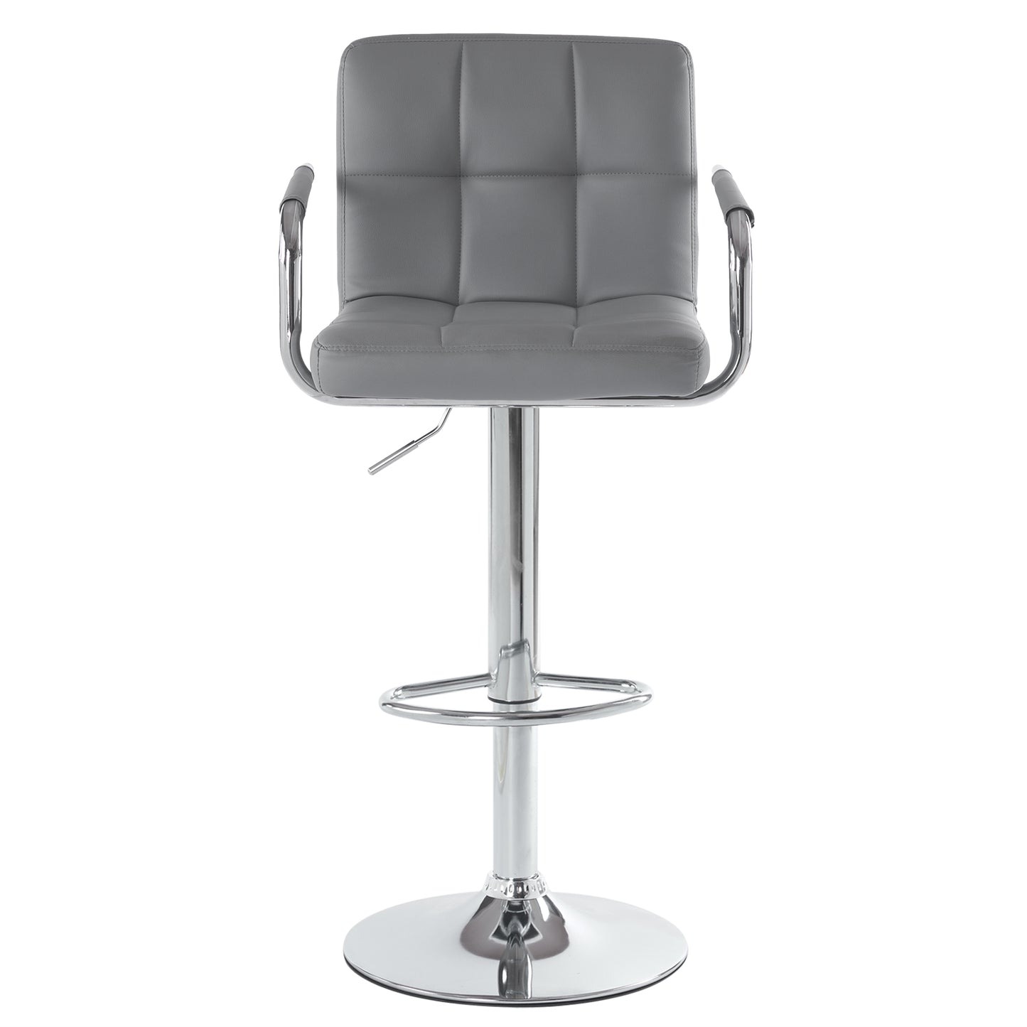 2pcs 60-80cm 6 Checks Round Cushion No Armrest Bar Stool Gray