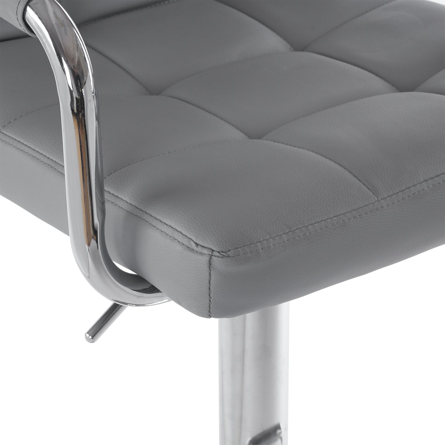 2pcs 60-80cm 6 Checks Round Cushion No Armrest Bar Stool Gray