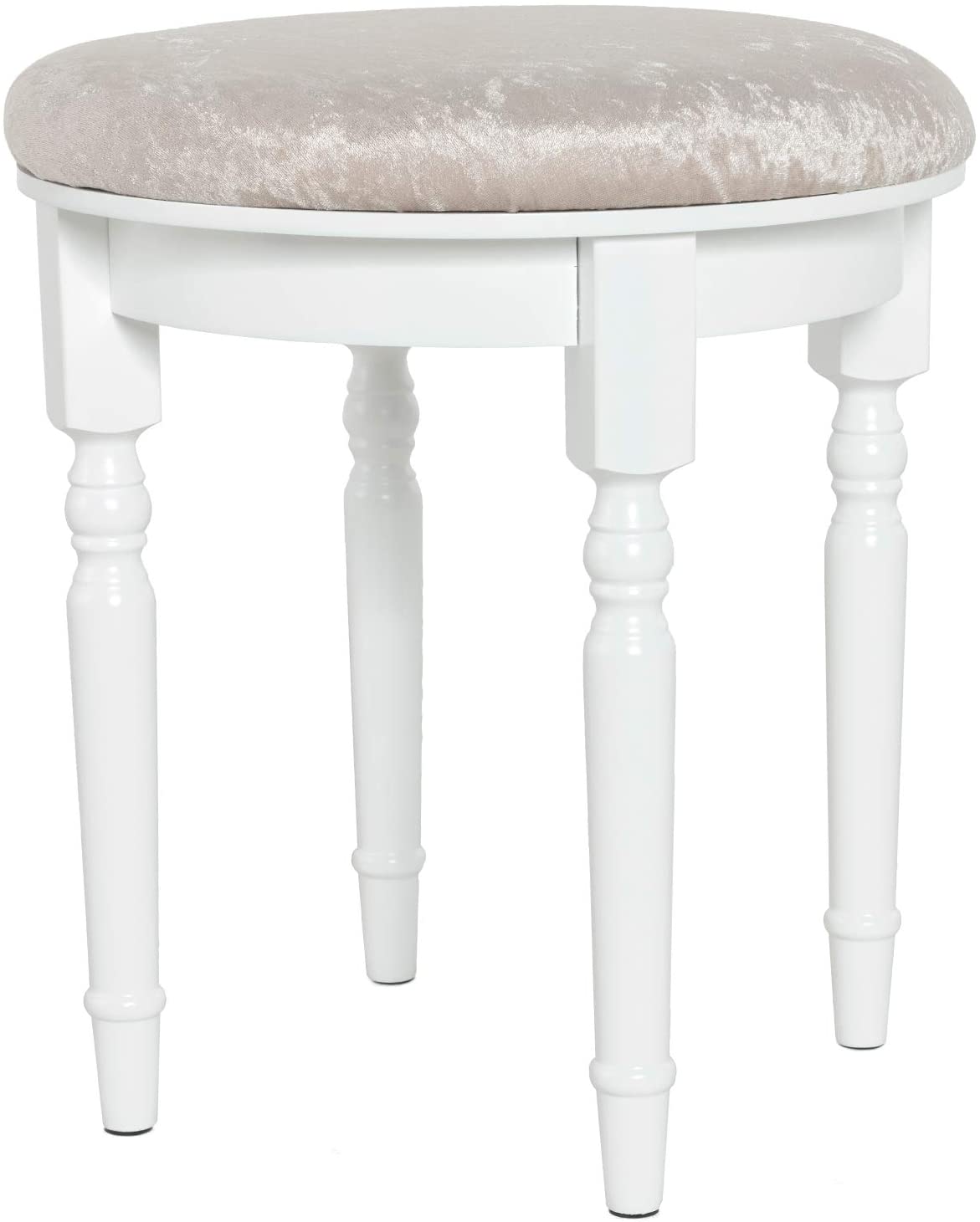 Elegant Dressing Tables with Tri-fold Mirror, Vanity Table Set with 5 Drawers, Lovely Makeup Table with Stool For Girls Women White