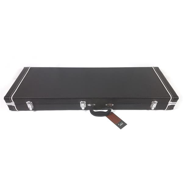 Glarry ST High Grade Electric Guitar Square Hard Case Microgroove Flat Black