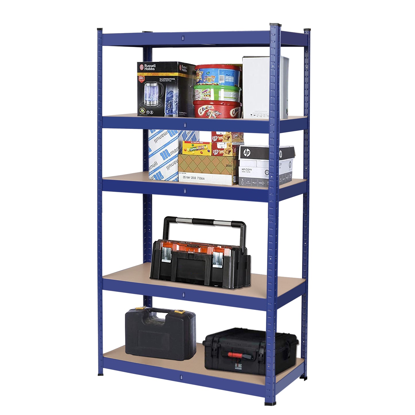 Heavy Duty Metal Garage Shelving Unit Shed Storage Shelves Boltless Shelf Rack Small Blue