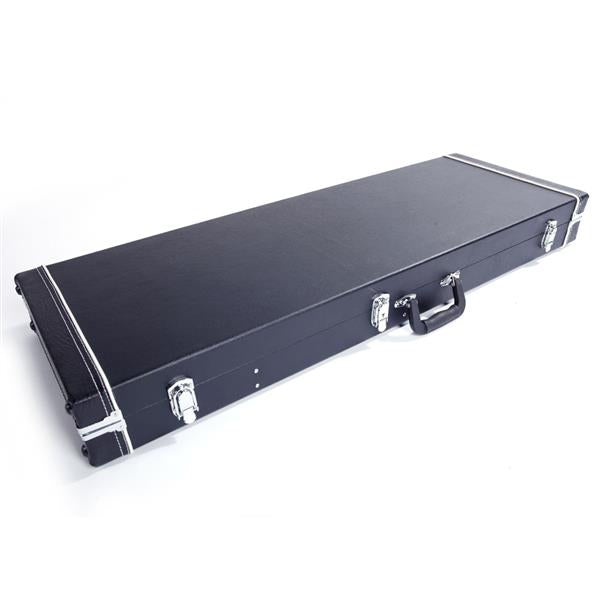 Glarry ST High Grade Electric Guitar Square Hard Case Microgroove Flat Black